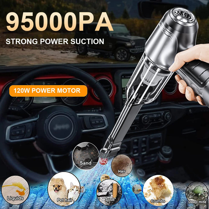 Car Vacuum Cleaner Wireless Portable Vacuum Cleaner 95000PA Strong Suction