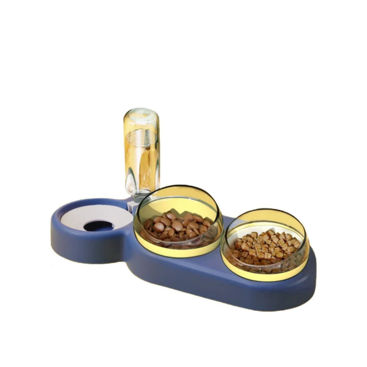 Cat Bowl Pet Feeder Anti-Tip Double Bowl Large Diameter