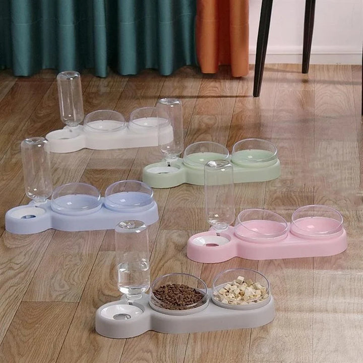 Cat Bowl Pet Feeder Anti-Tip Double Bowl Large Diameter