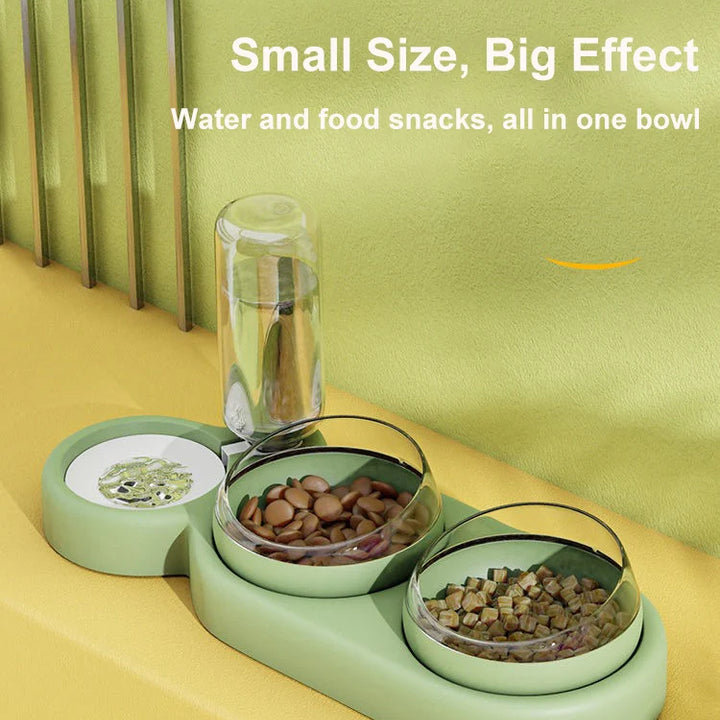 Cat Bowl Pet Feeder Anti-Tip Double Bowl Large Diameter