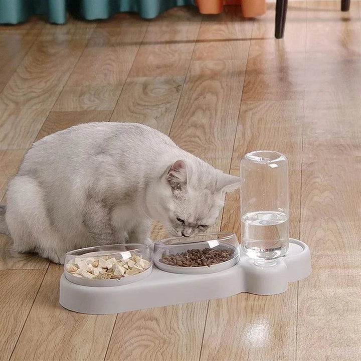 Cat Bowl Pet Feeder Anti-Tip Double Bowl Large Diameter