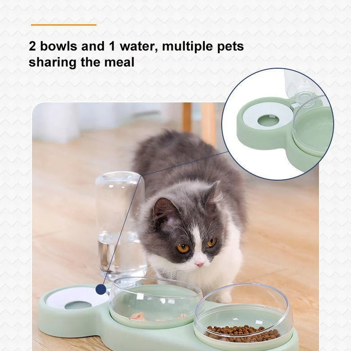 Cat Bowl Pet Feeder Anti-Tip Double Bowl Large Diameter